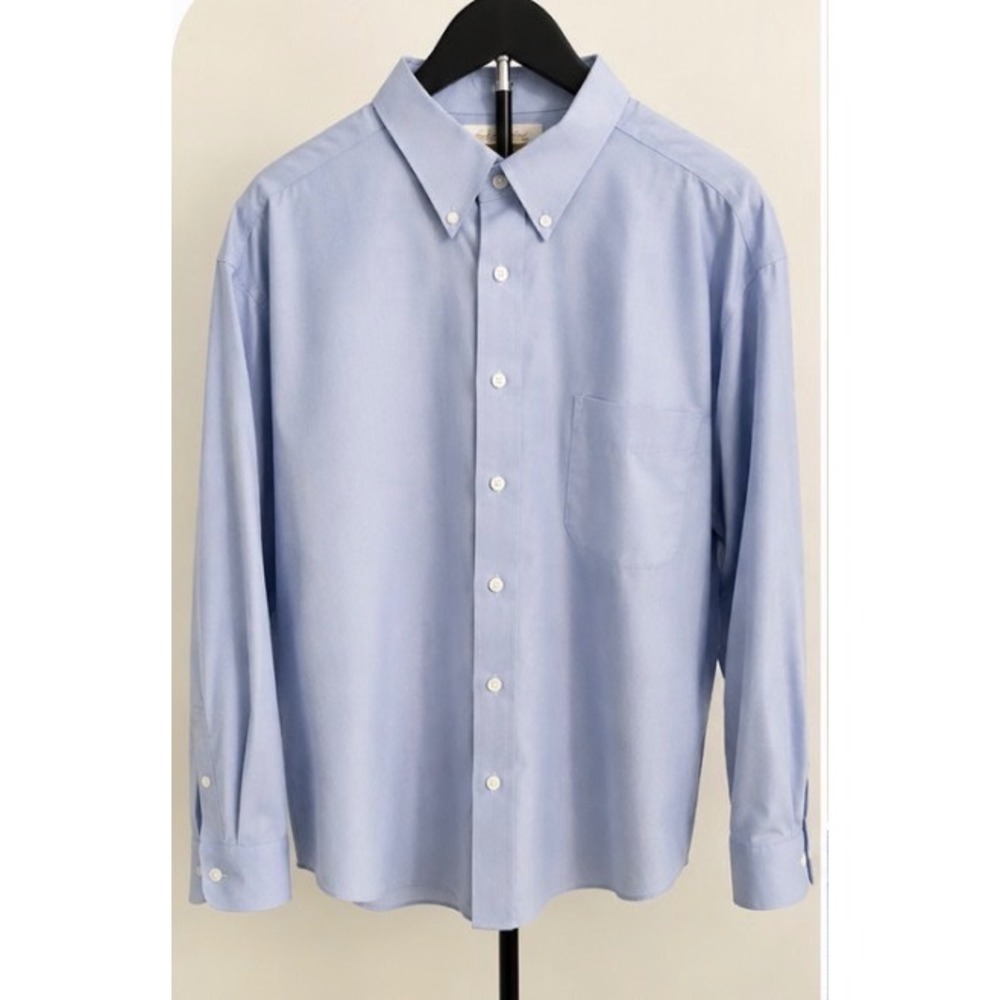 Roundtree & Yorke Gold Label Blue Non-Iron Cotton Pinpoint Shirt 17 33